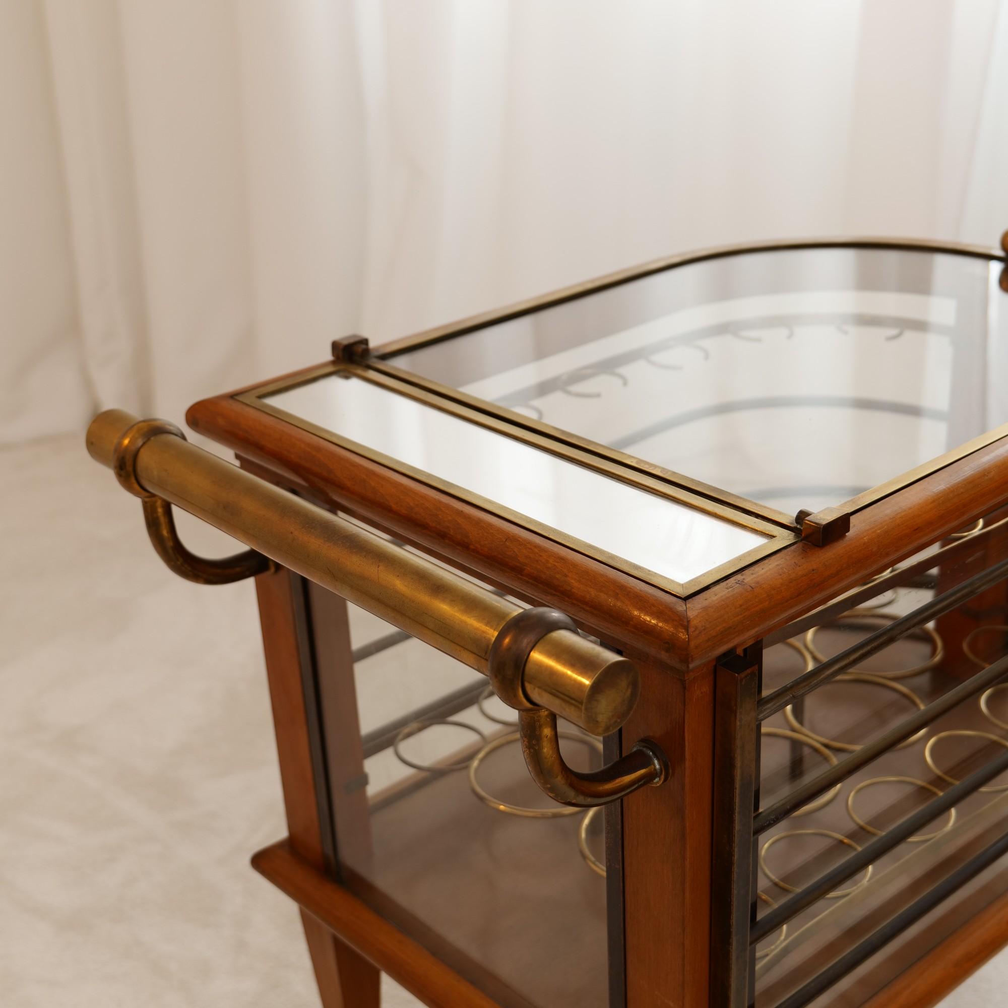 Mid-20th Century Art Deco bar cart by Louis Sognot For Sale