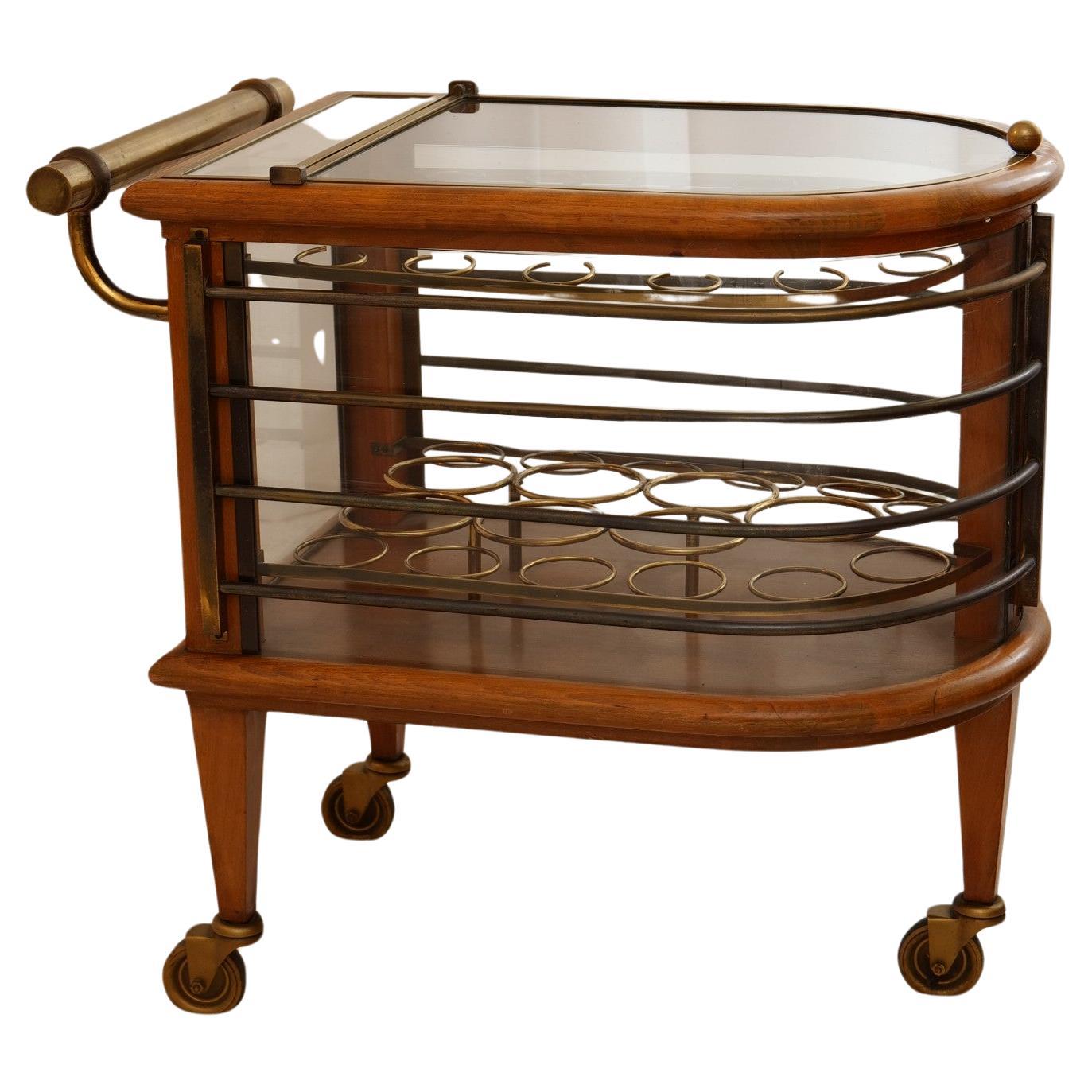 Art Deco bar cart by Louis Sognot For Sale