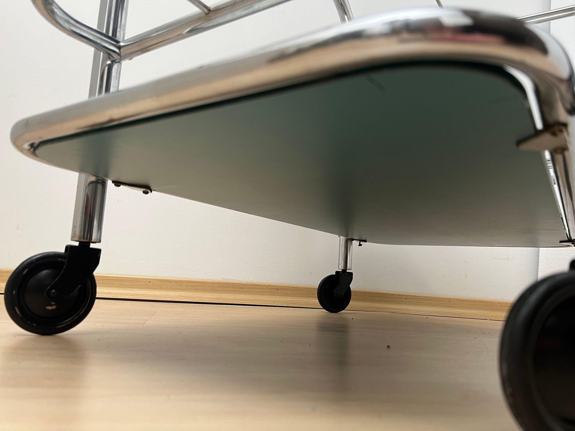 Art Deco Bar Cart by Robert Mallet-Stevens, Chromed Steel, France circa 1925 For Sale 14