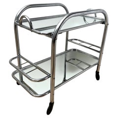 Art Deco Bar Cart by Robert Mallet-Stevens, Chromed Steel, France circa 1925 Art Deco Bar Cart by Robert Mallet-Stevens, Chromed Steel, France circa 1925