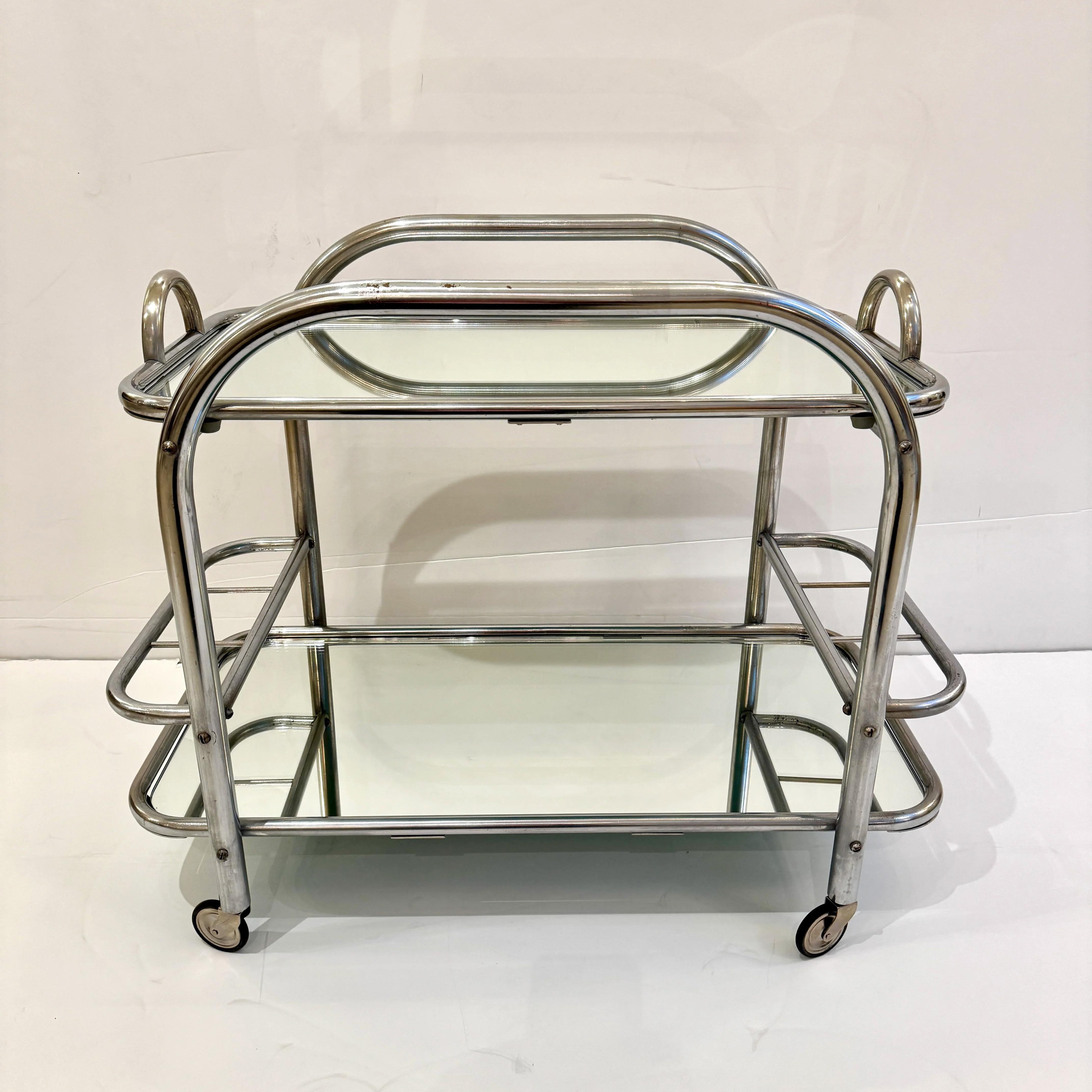 20ième siècle Chariot de bar Art Déco conçu par Robert Mallet-Stevens, France en vente