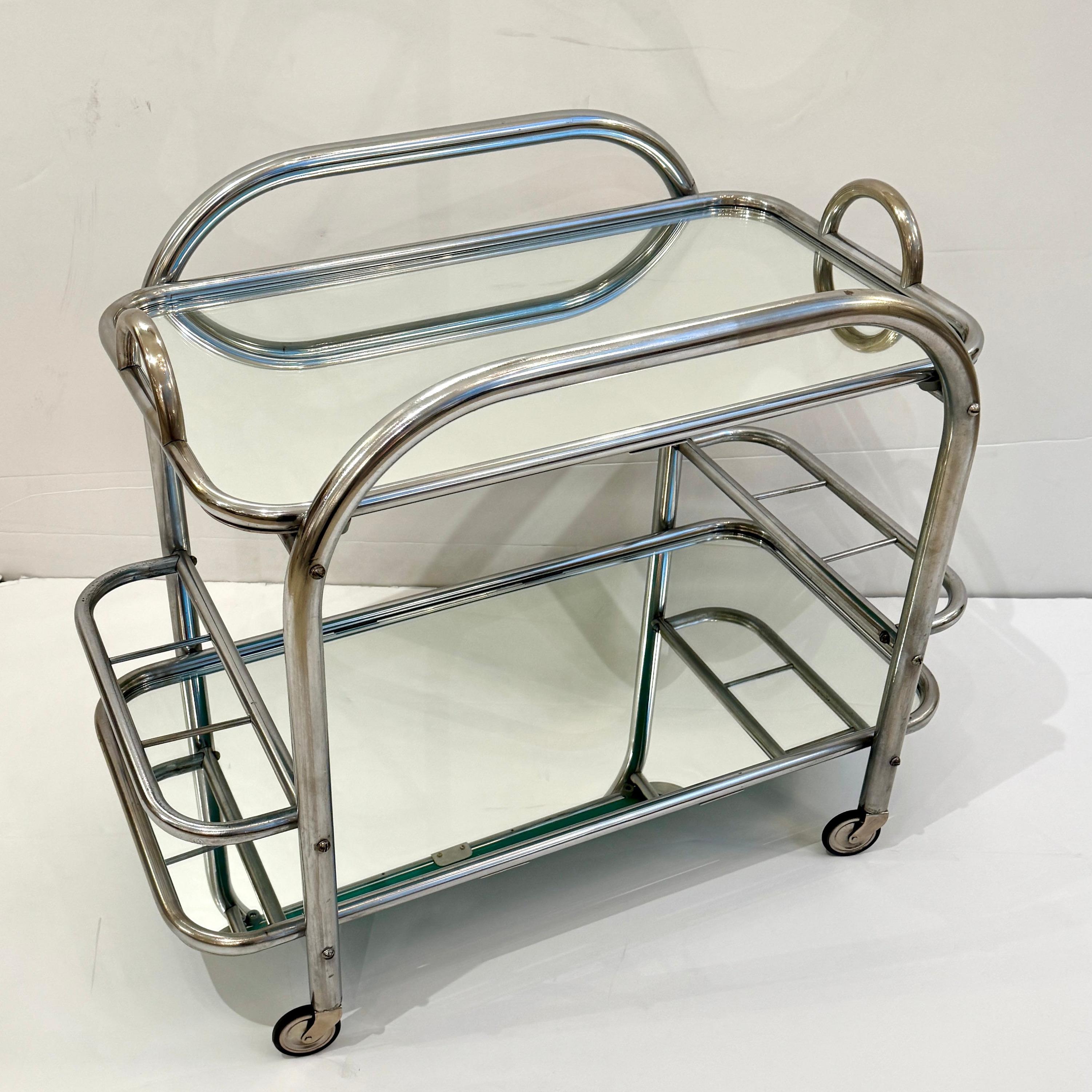 Miroir Chariot de bar Art Déco conçu par Robert Mallet-Stevens, France en vente