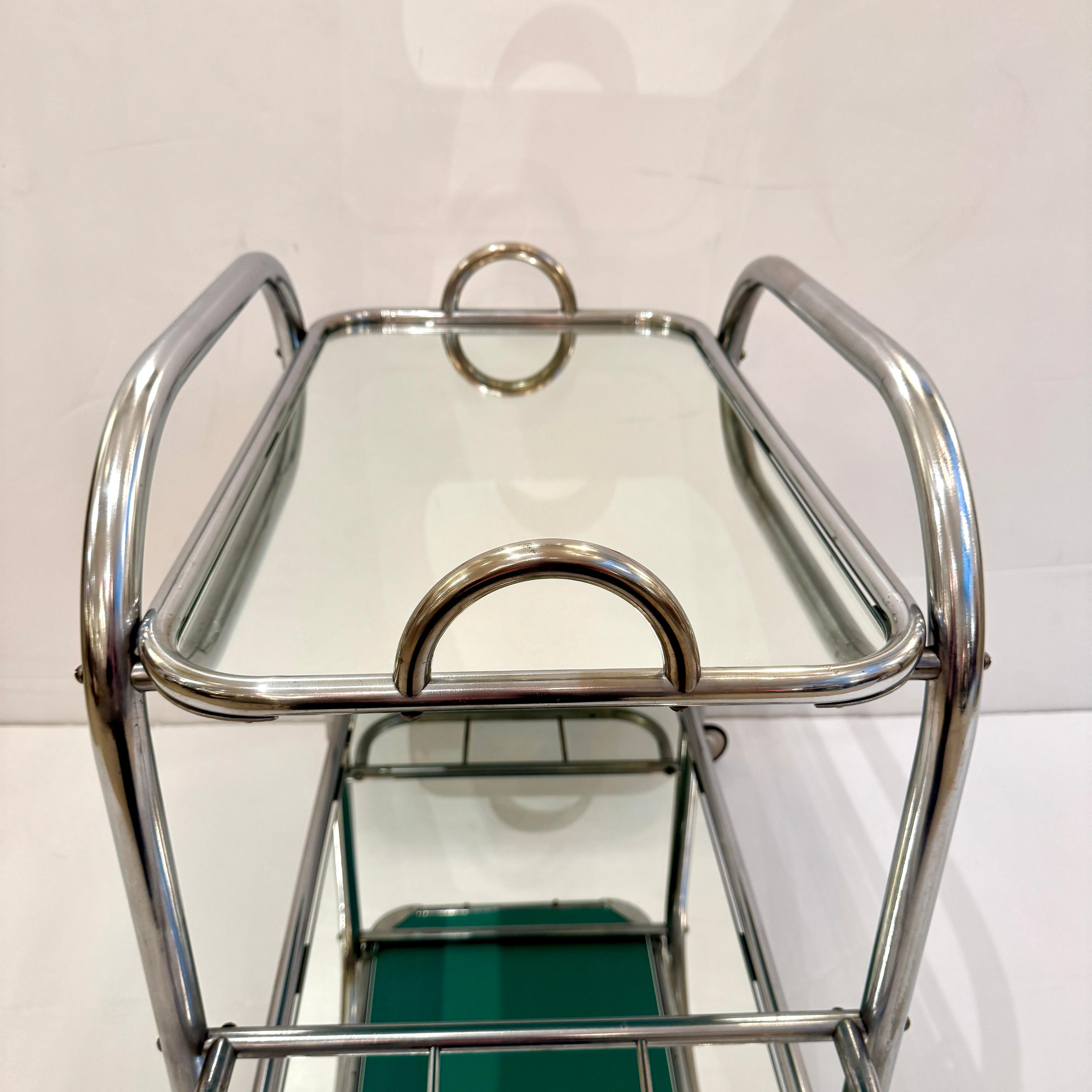 Chariot de bar Art Déco conçu par Robert Mallet-Stevens, France en vente 2