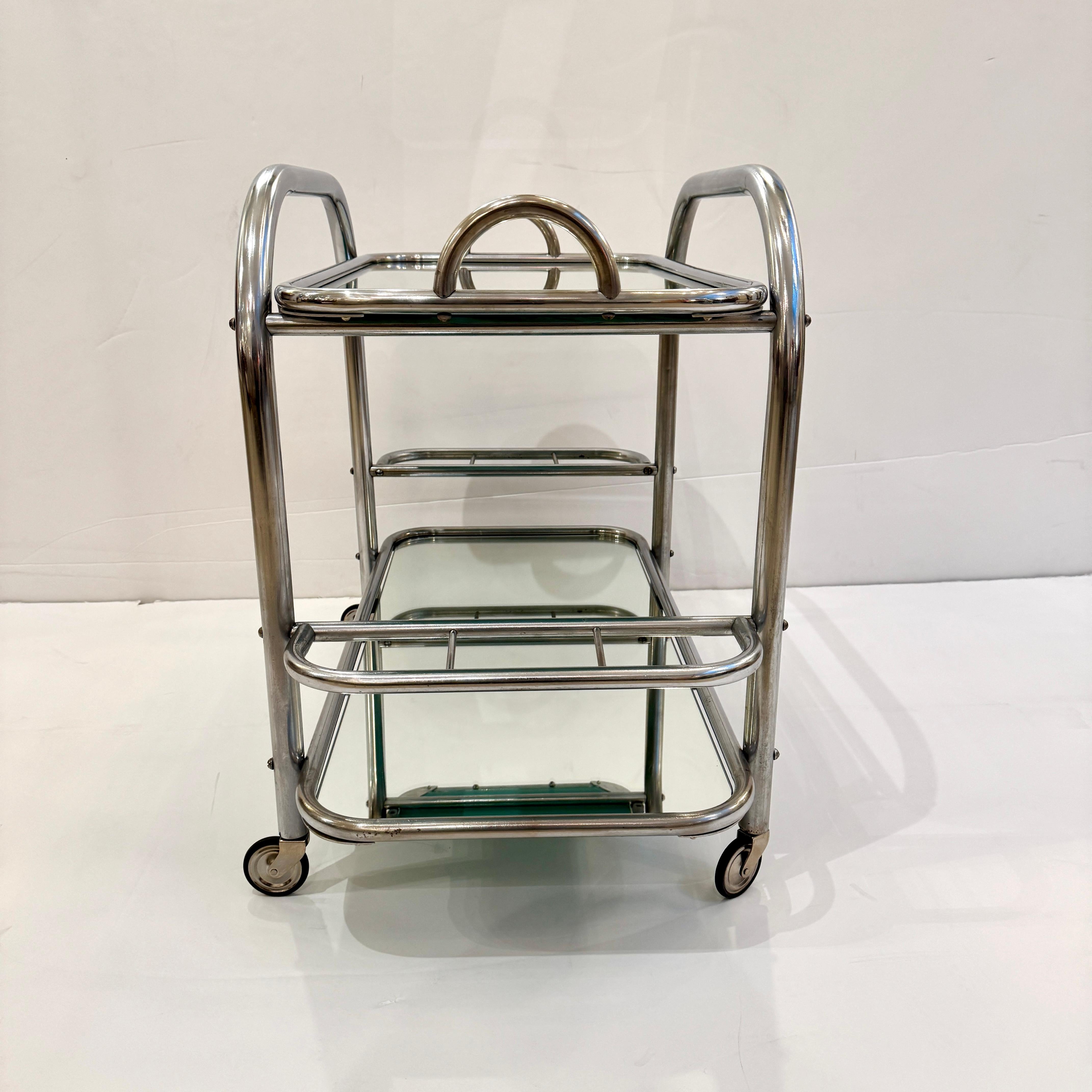 Chariot de bar Art Déco conçu par Robert Mallet-Stevens, France en vente 3