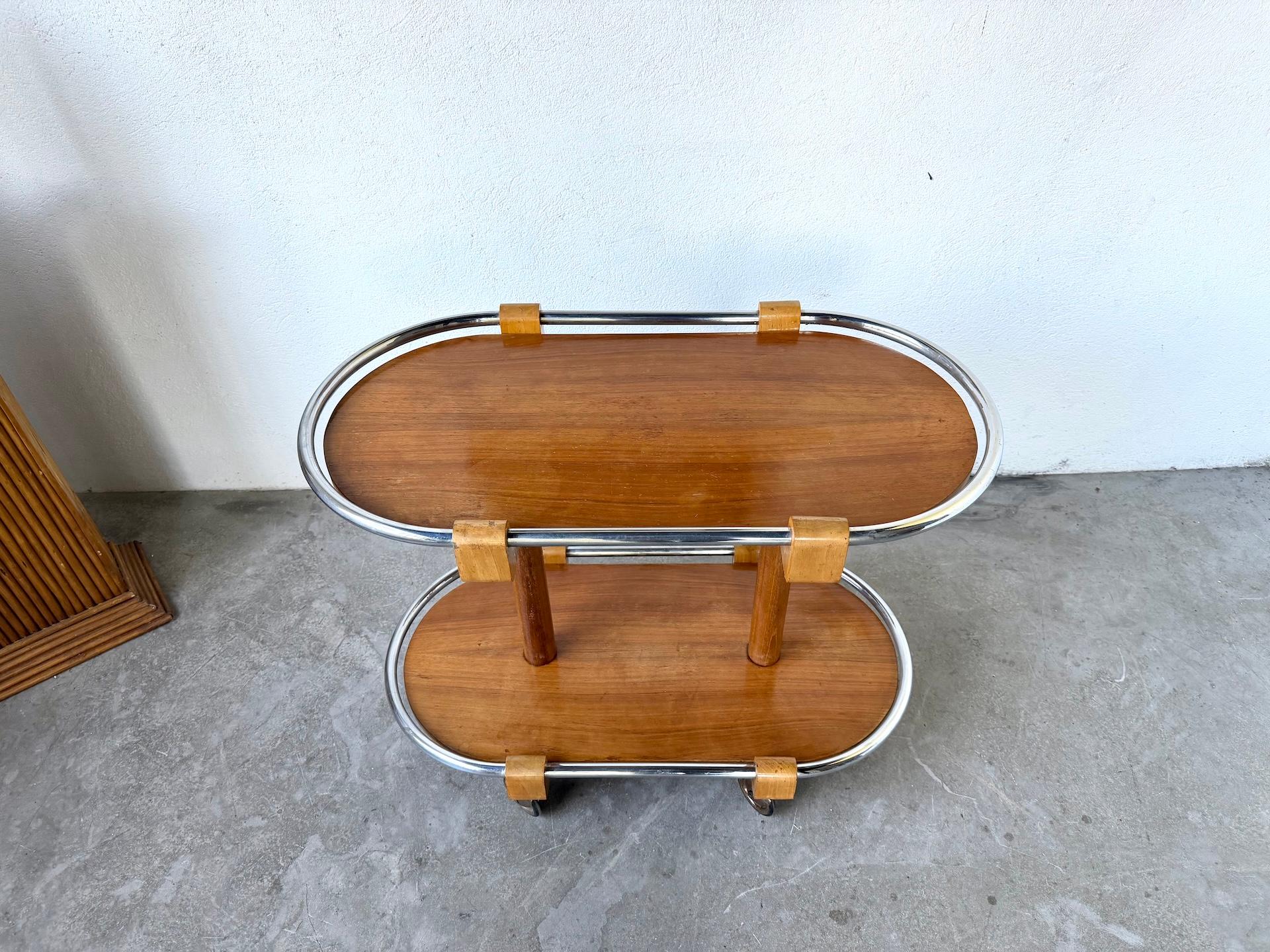 Chariot de bar Art déco des années 1930-40 Bon état - En vente à LYON, FR