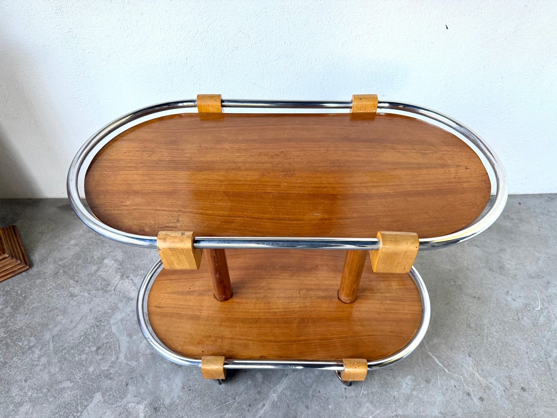 Milieu du XXe siècle Chariot de bar Art déco des années 1930-40 en vente