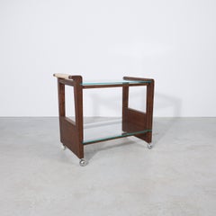 Art Deco Bar Cart Table from Oak Wood, Austria, circa 1930