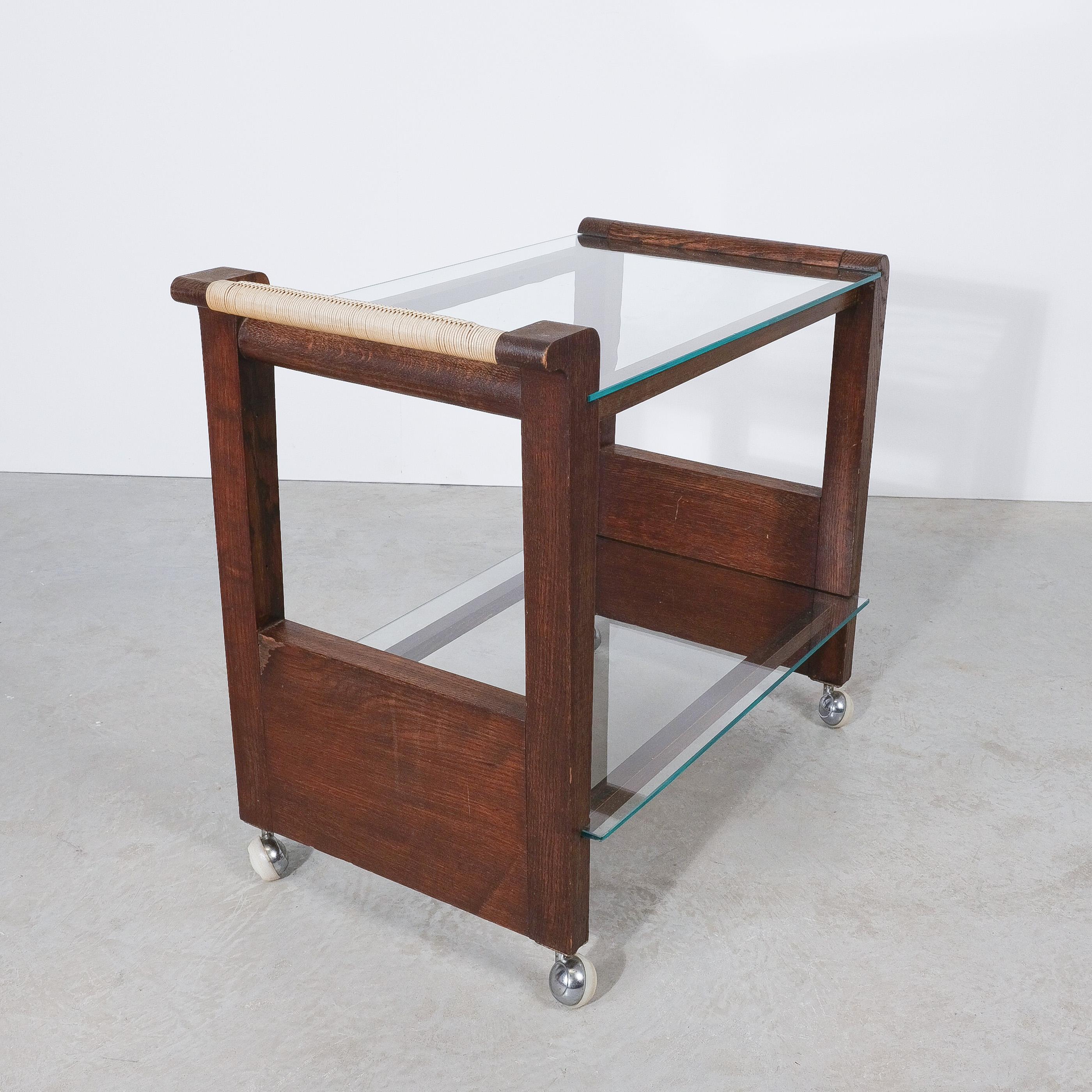 Table de bar Art déco en bois d'Oak, Autriche, vers 1930 Bon état - En vente à Vienna, AT