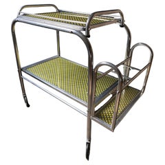 Art déco Barwagen / Rollwagen, Bauhaus, Frankreich, Attr Jacques Adnet, 1940er Jahre
