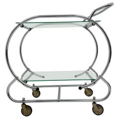 Art deco Bar cart trolley chrome tubular , 1930’s