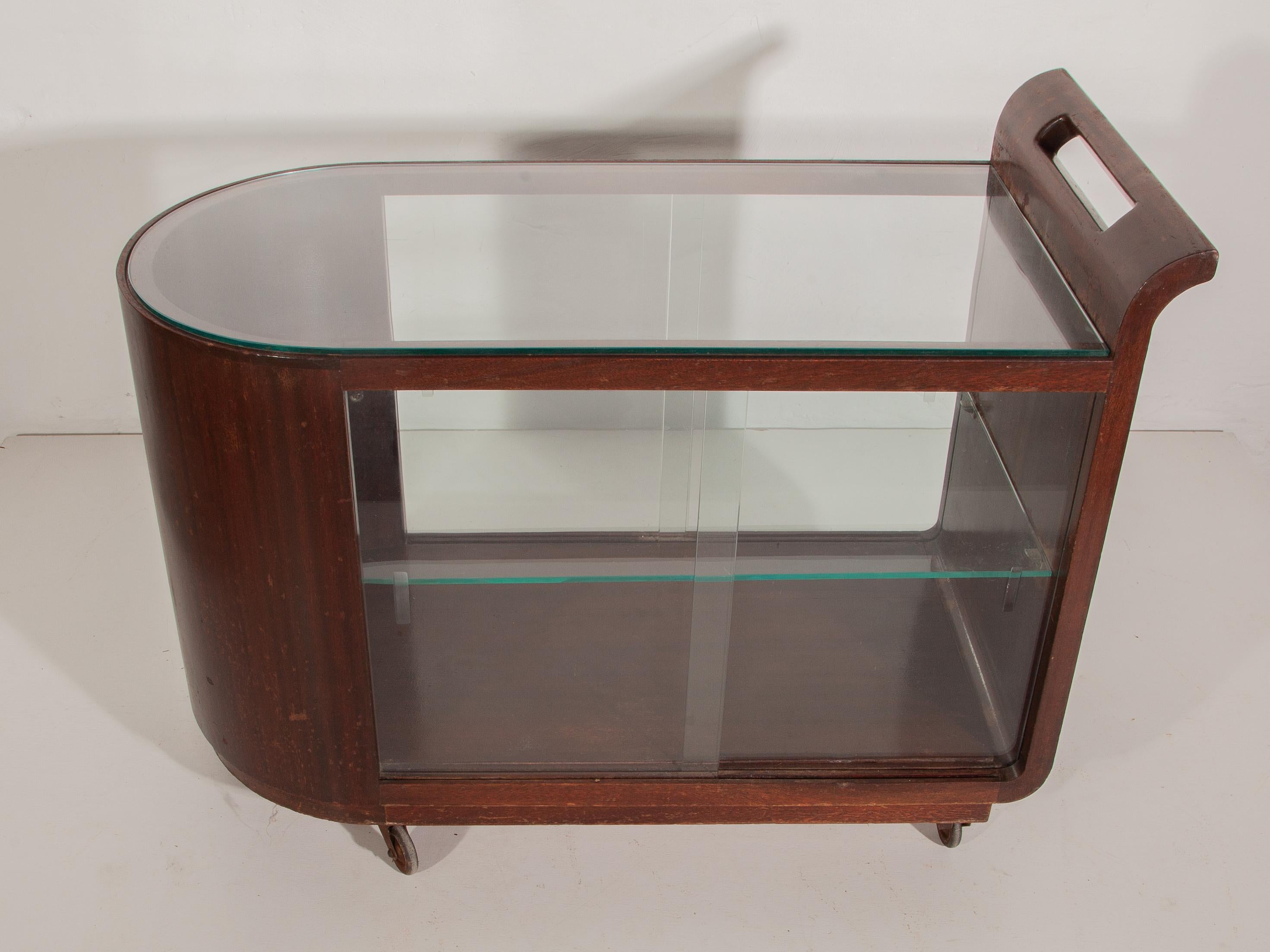 Chariot de bar Art déco, chariot conçu par Pander et Zn, années 1920 en vente 3
