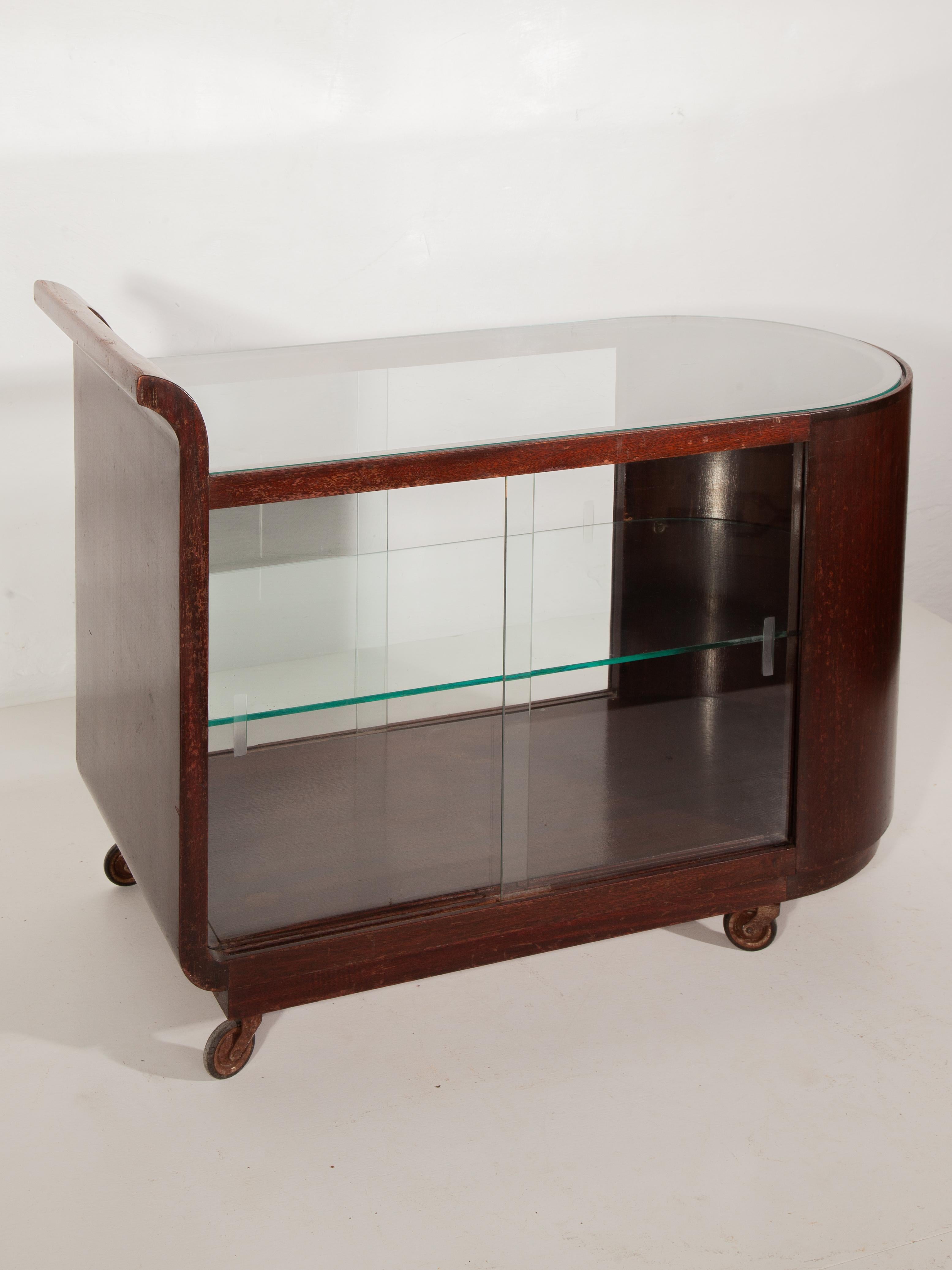 Fait main Chariot de bar Art déco, chariot conçu par Pander et Zn, années 1920 en vente