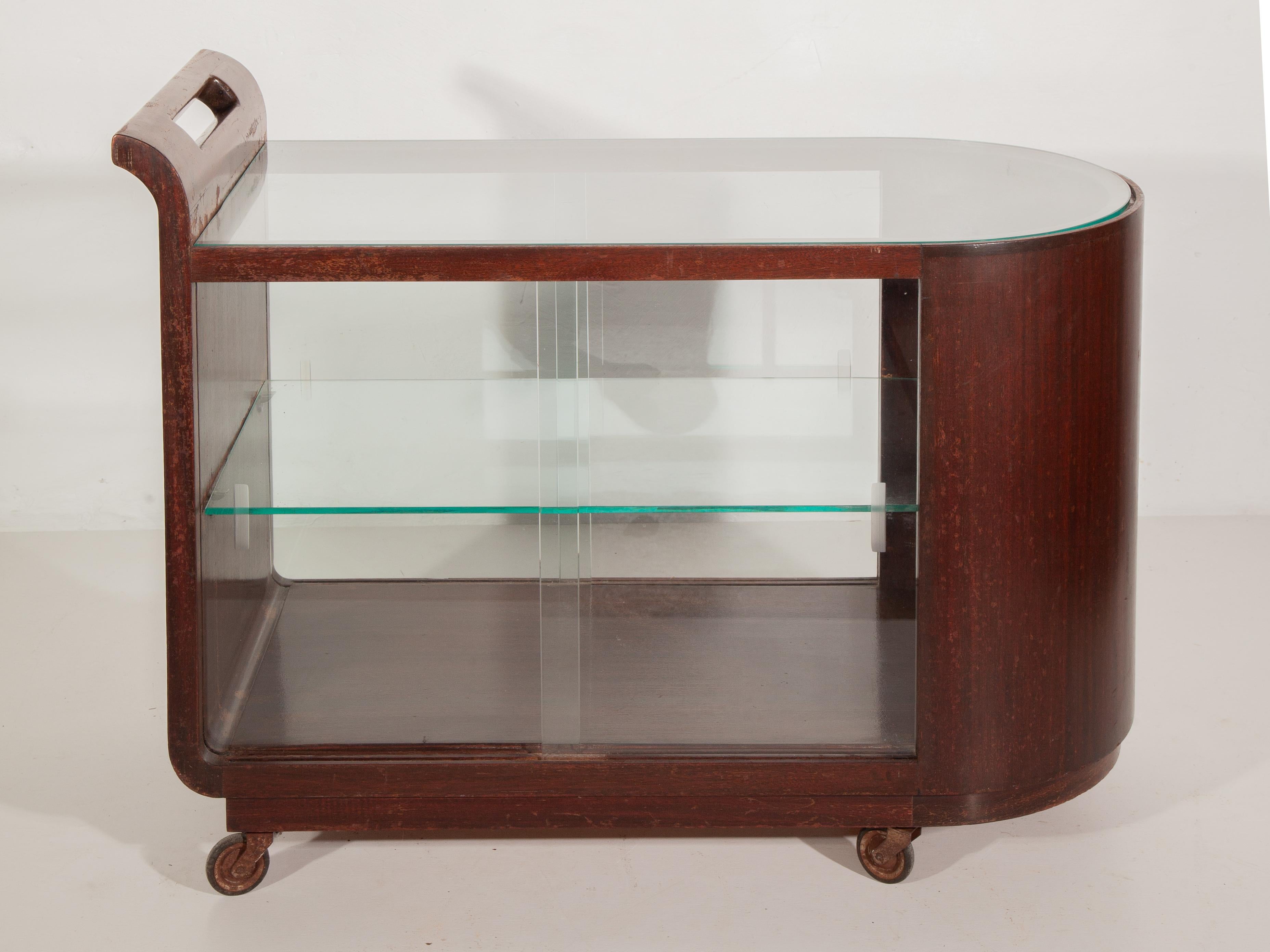 Chariot de bar Art déco, chariot conçu par Pander et Zn, années 1920 Bon état - En vente à Antwerp, BE