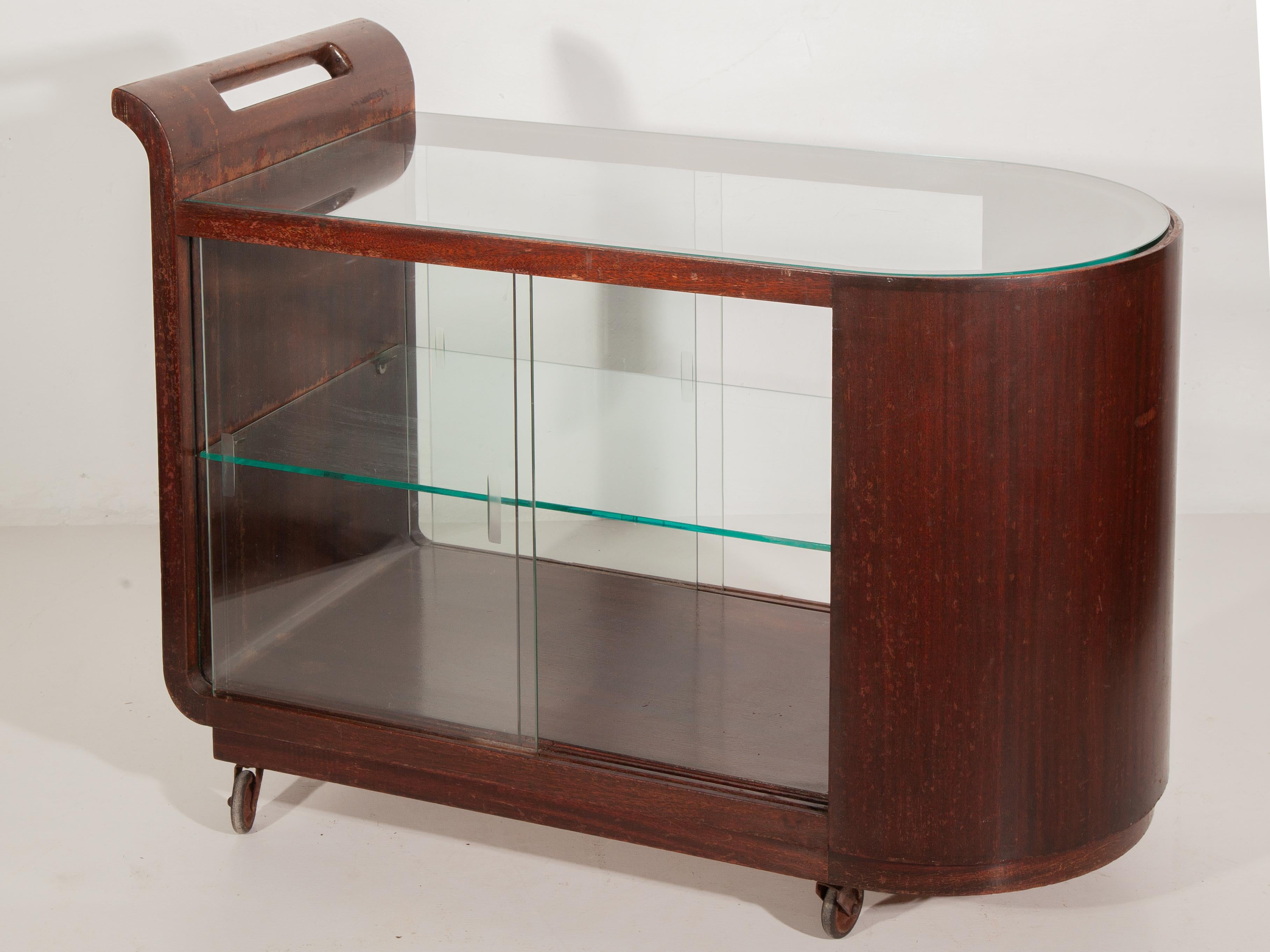Début du 20ème siècle Chariot de bar Art déco, chariot conçu par Pander et Zn, années 1920 en vente