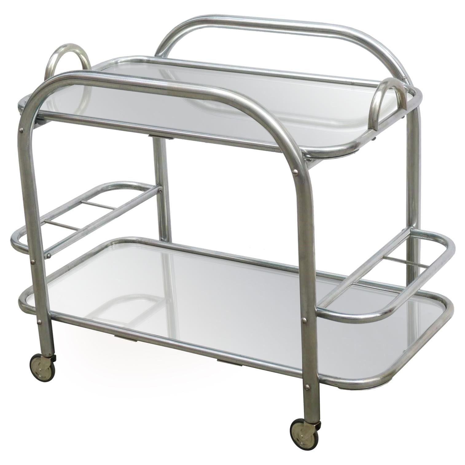 Art Deco Bar Cart With Removable Tray