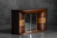 Art Deco Bar Console with Mirrored Doors, Italy, 1940s