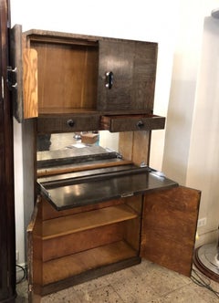 Art Deco Bar in Wood and Malachite, 1920, French