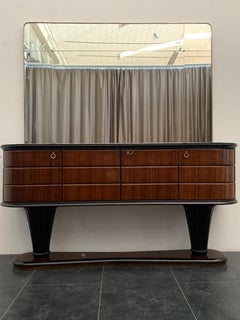 Art déco-Bar-Sideboard mit Spiegel aus Rosenholz, 1940er Jahre, 2er-Set