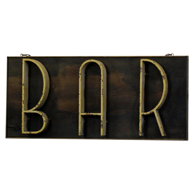 Art Deco Bar Sign, circa 1920s at 1stDibs