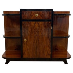 Art Deco bar with Caucasian walnut and black piano lacquer from Germany 1930