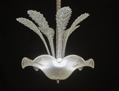 Lustre Art Déco Barovier e Toso, verre de Murano, Bullicante, années 1940