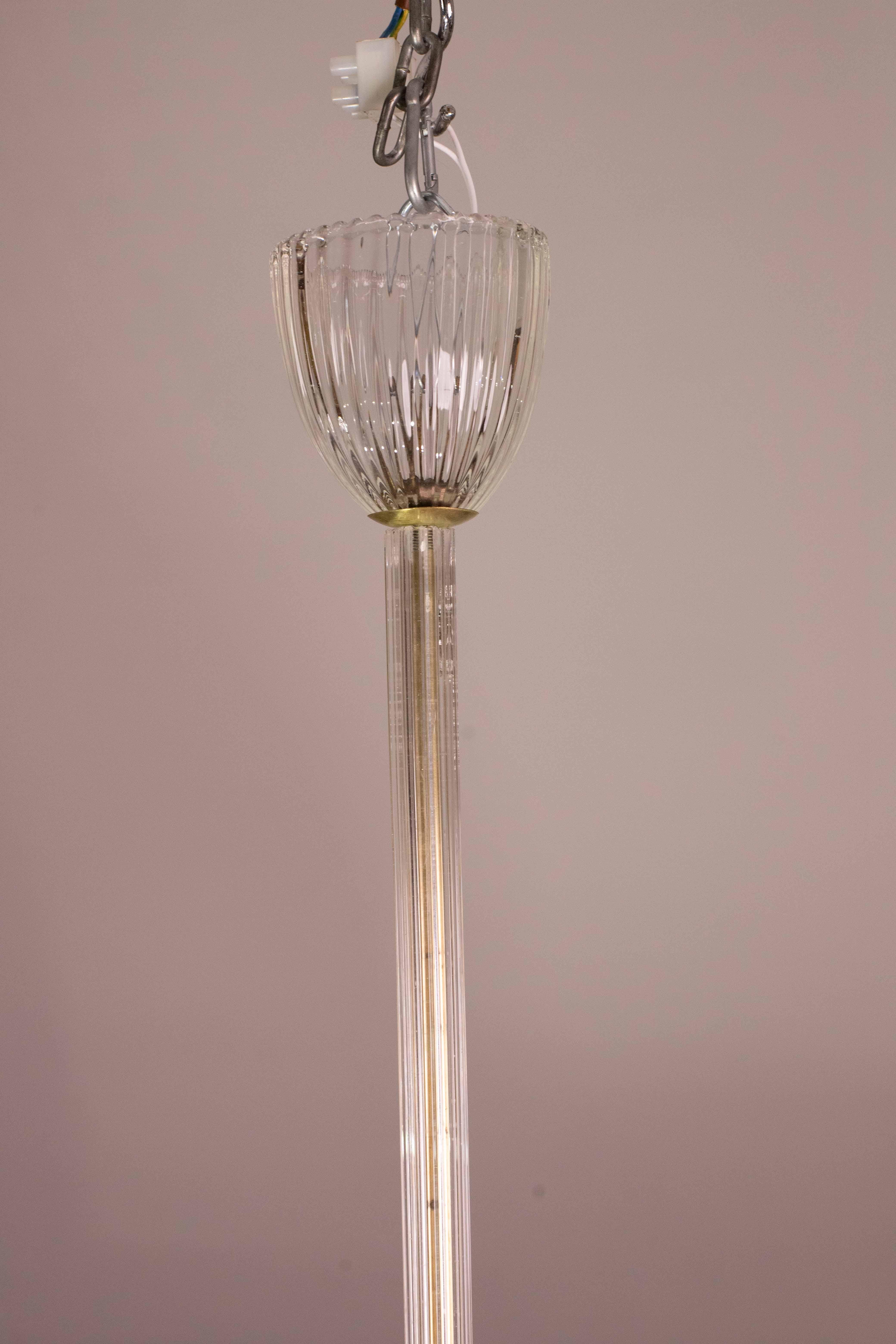 Art Decò Barovier e Toso Pendant Light, 1950 For Sale 3