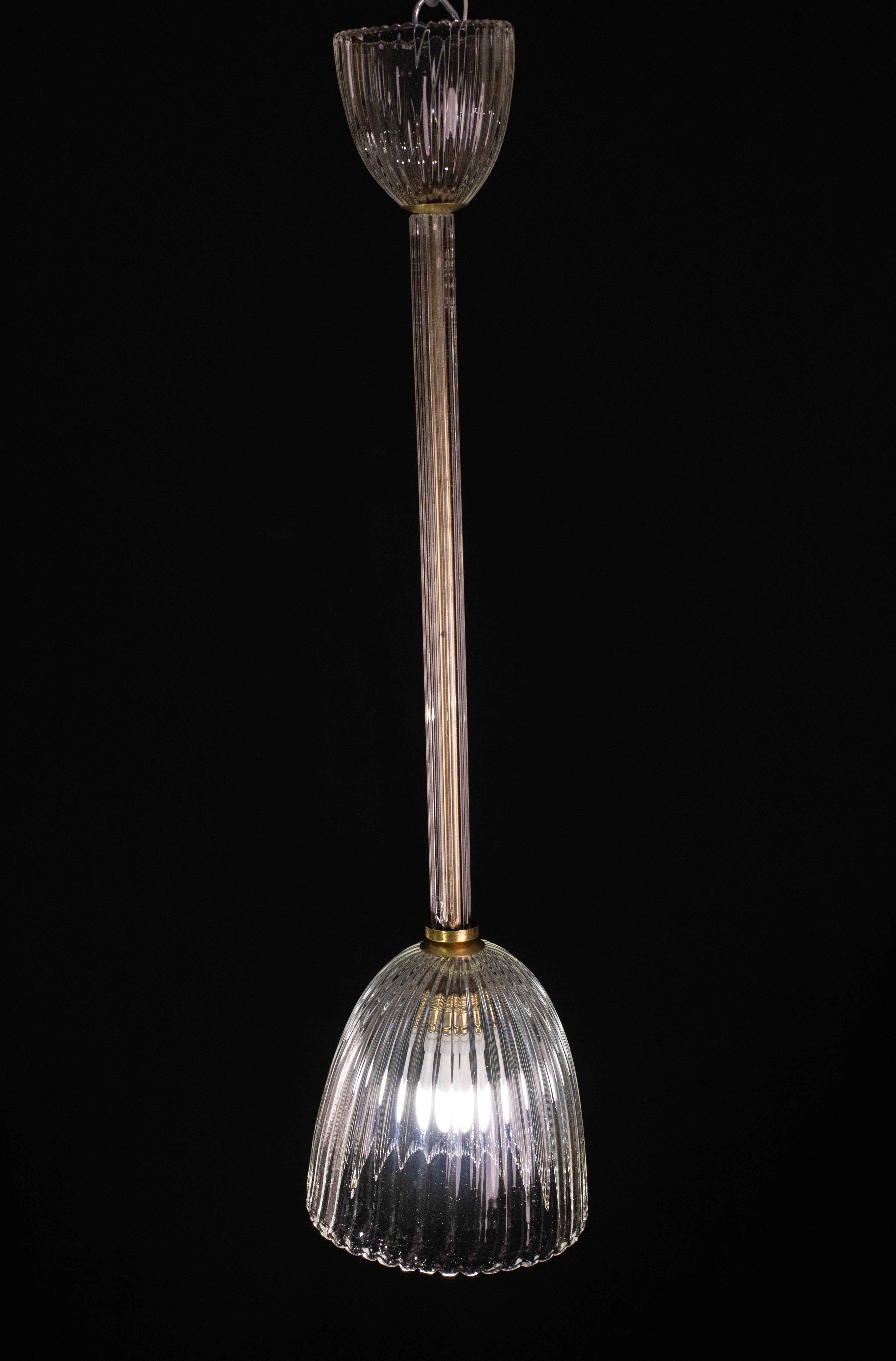 European Art Decò Barovier e Toso Pendant Light, 1950 For Sale