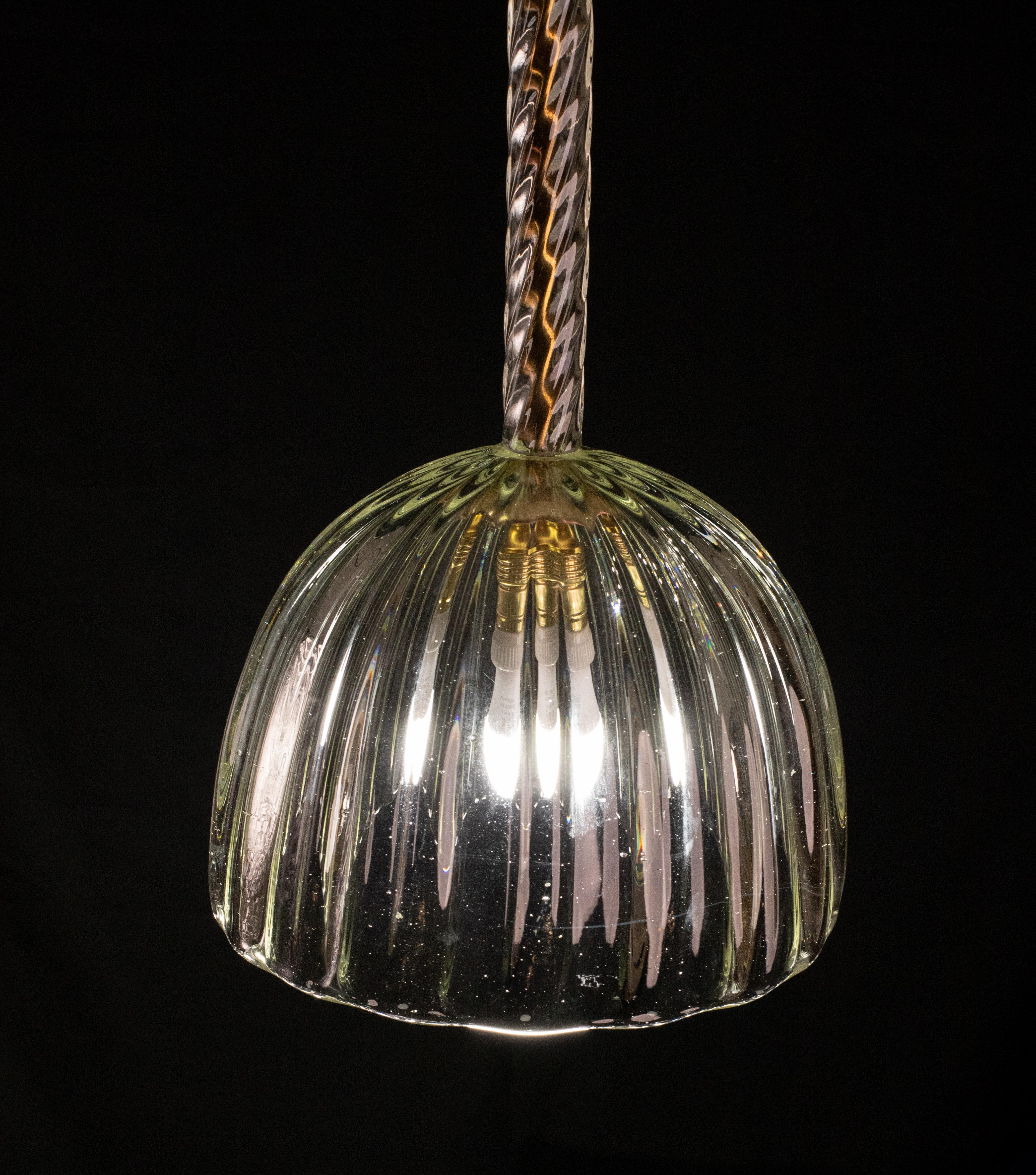 Murano Glass Art Decò Barovier e Toso Pendant Light, 1950 For Sale