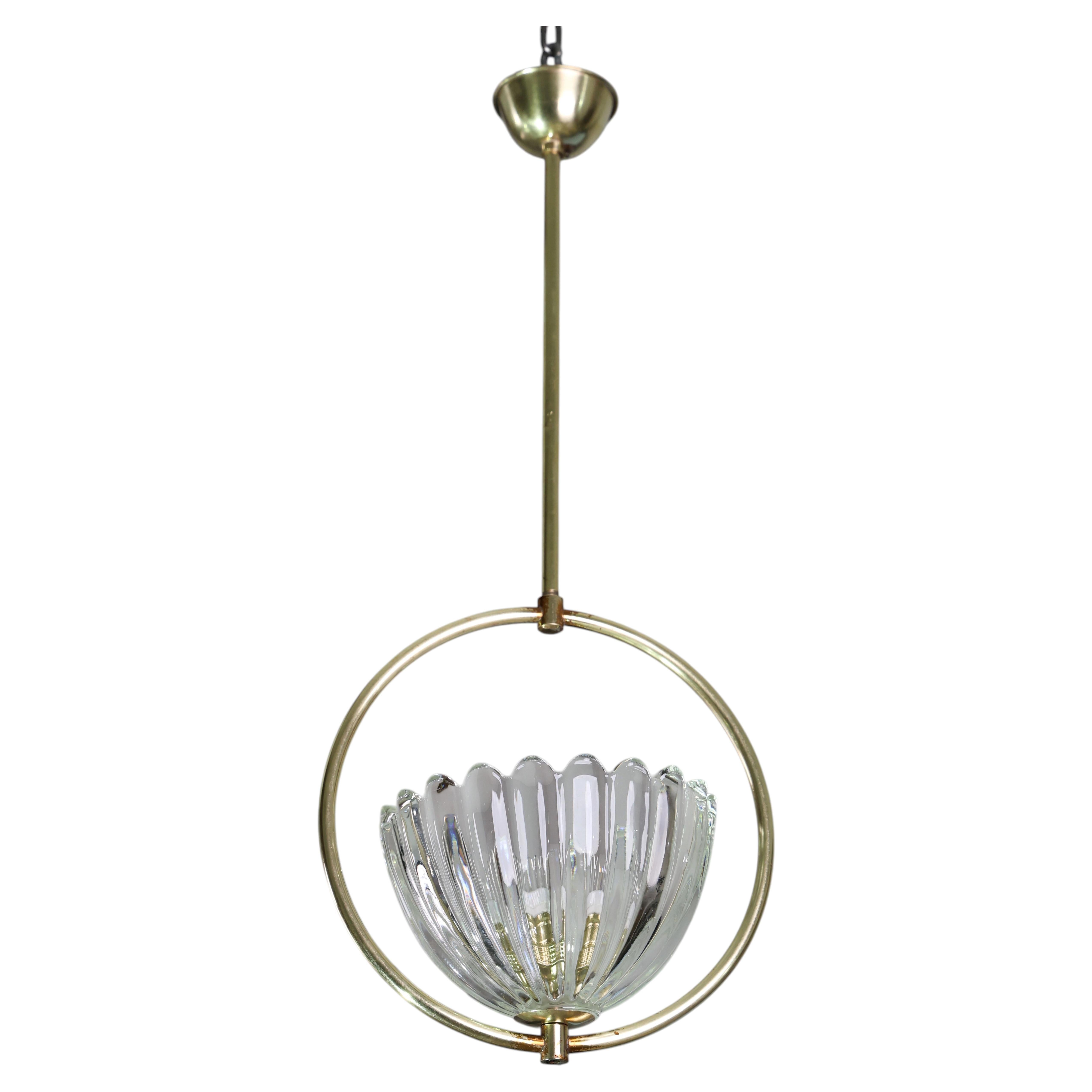 Art Decò Barovier e Toso Pendant Light, 1950