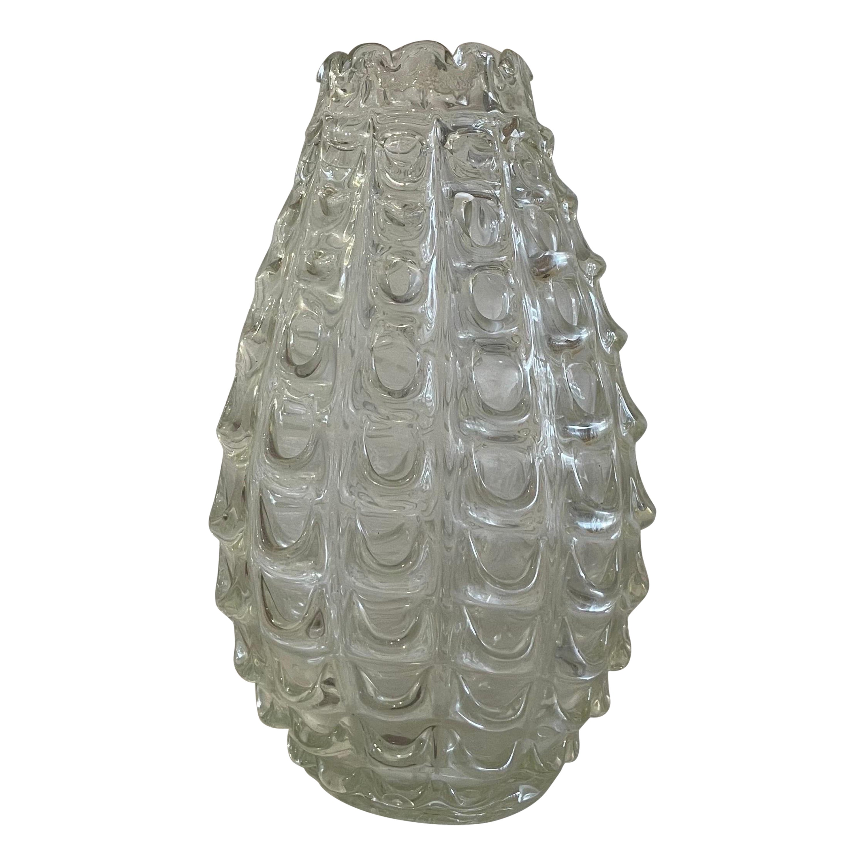 Art Deco Barovier Scalloped Vase For Sale