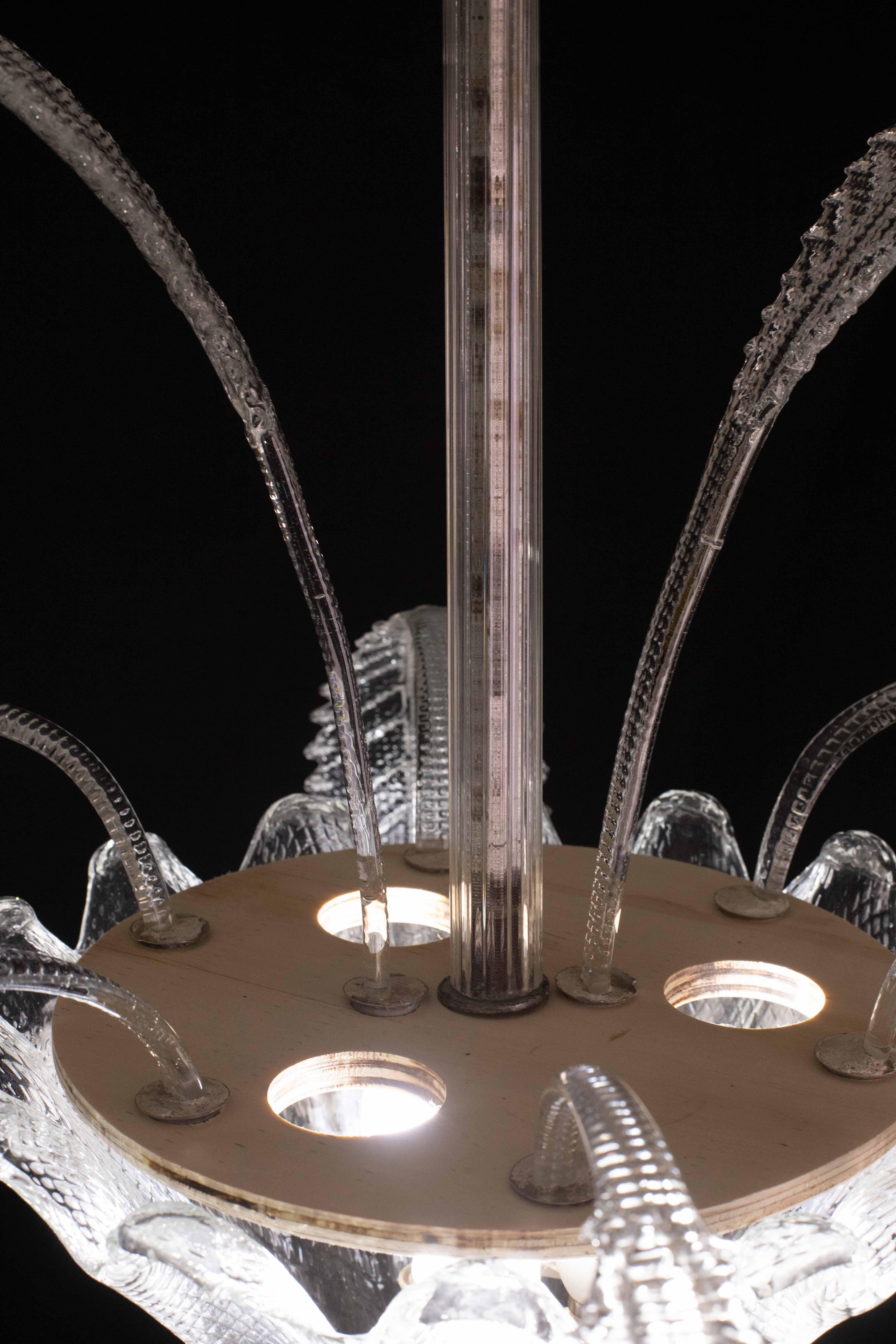 Art Decò, Barovier & Toso Chandelier, Murano Glass, 1950s en vente 4