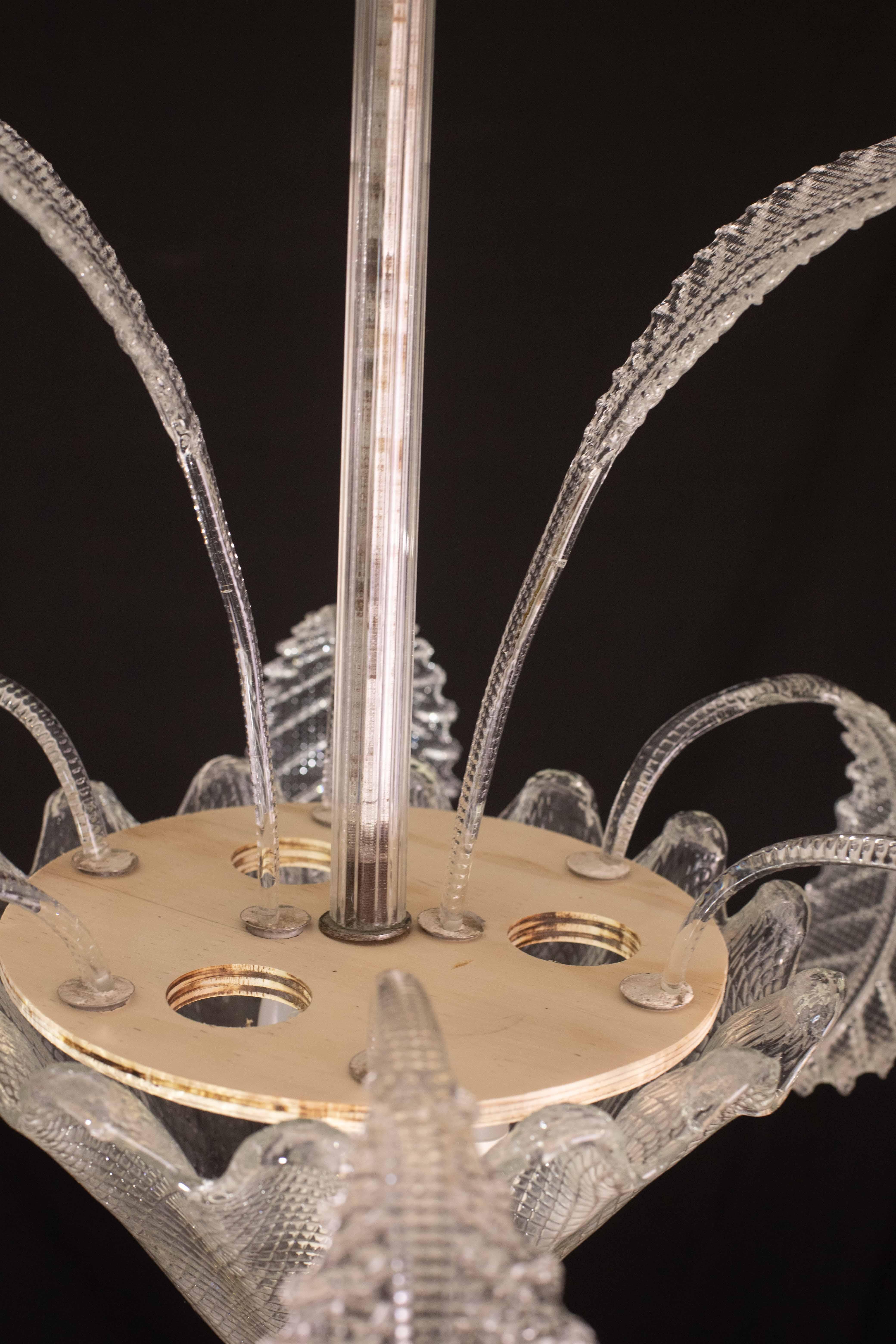 Art Decò, Barovier & Toso Chandelier, Murano Glass, 1950s en vente 5