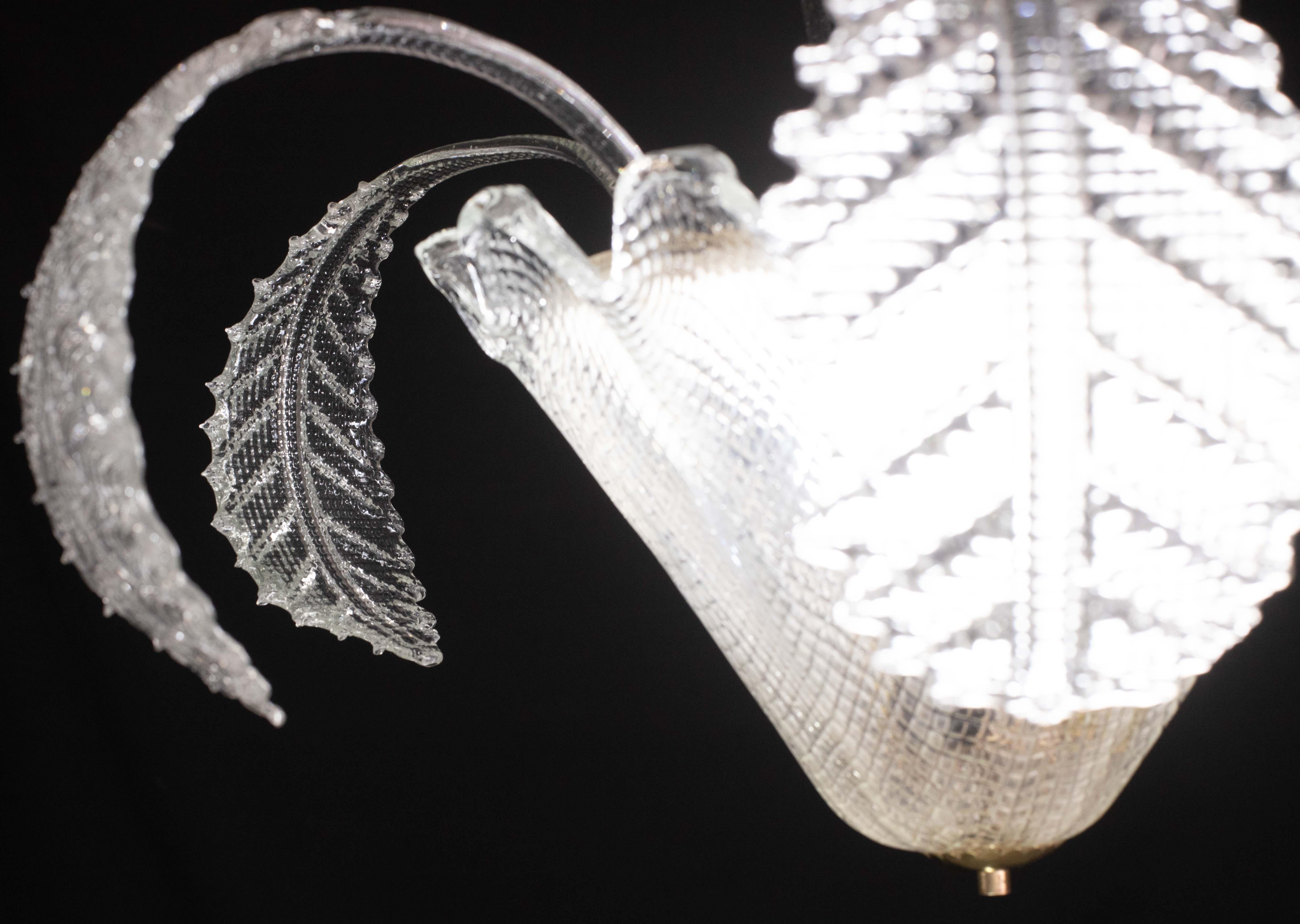 Milieu du XXe siècle Art Decò, Barovier & Toso Chandelier, Murano Glass, 1950s en vente