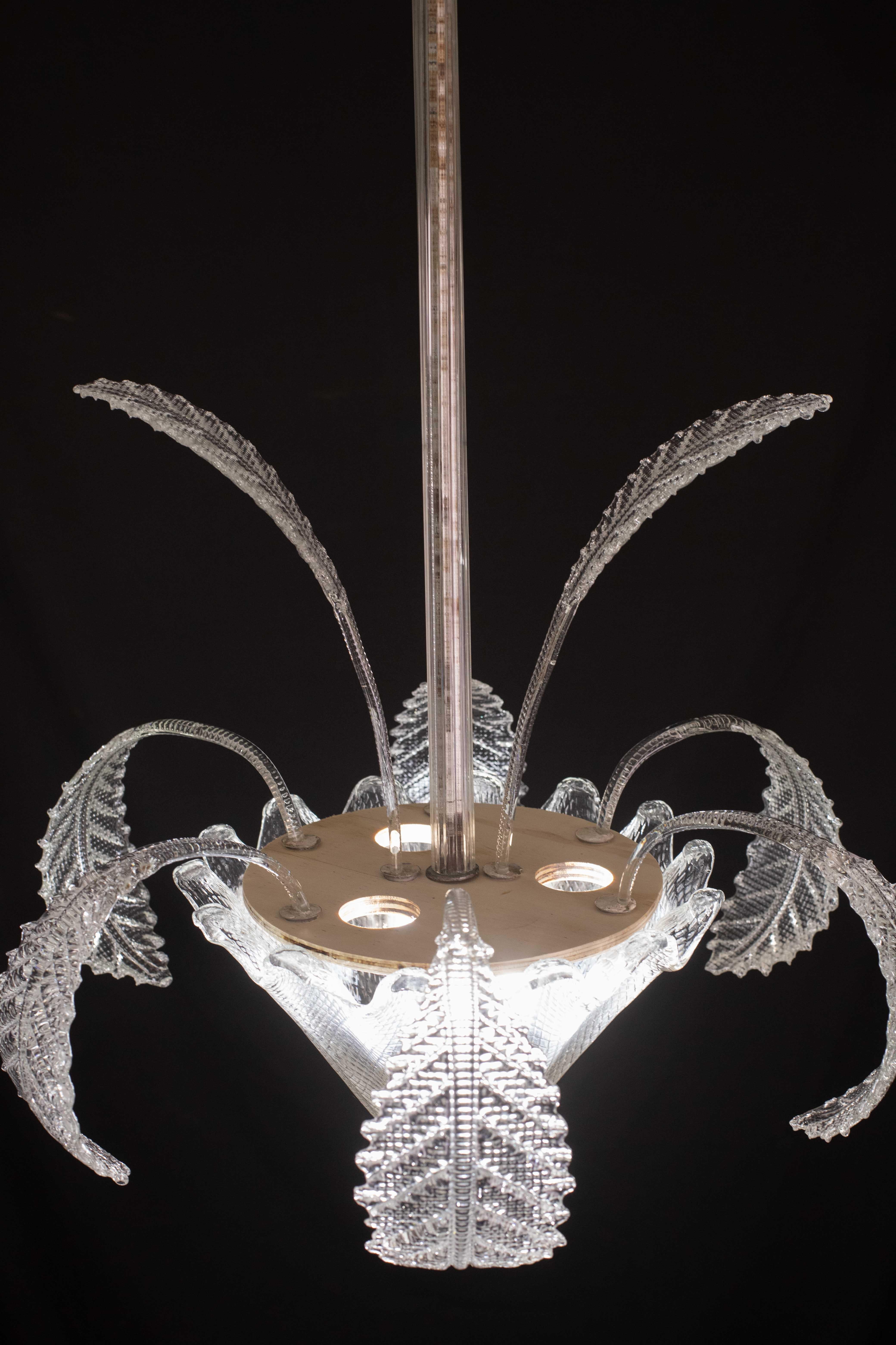 Art Decò, Barovier & Toso Chandelier, Murano Glass, 1950s en vente 2