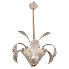 Art Decò, Barovier & Toso Chandelier, Murano Glass, 1950s