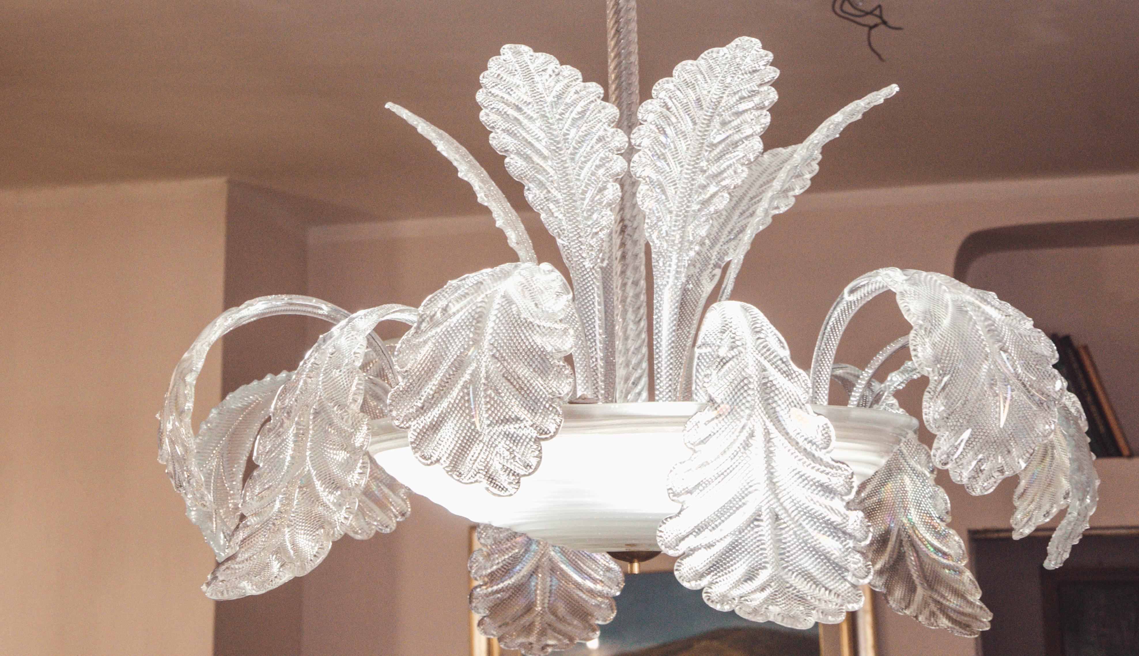 Art Decò, Barovier & Toso Chandelier, the King, Murano Glass, 1950s 7