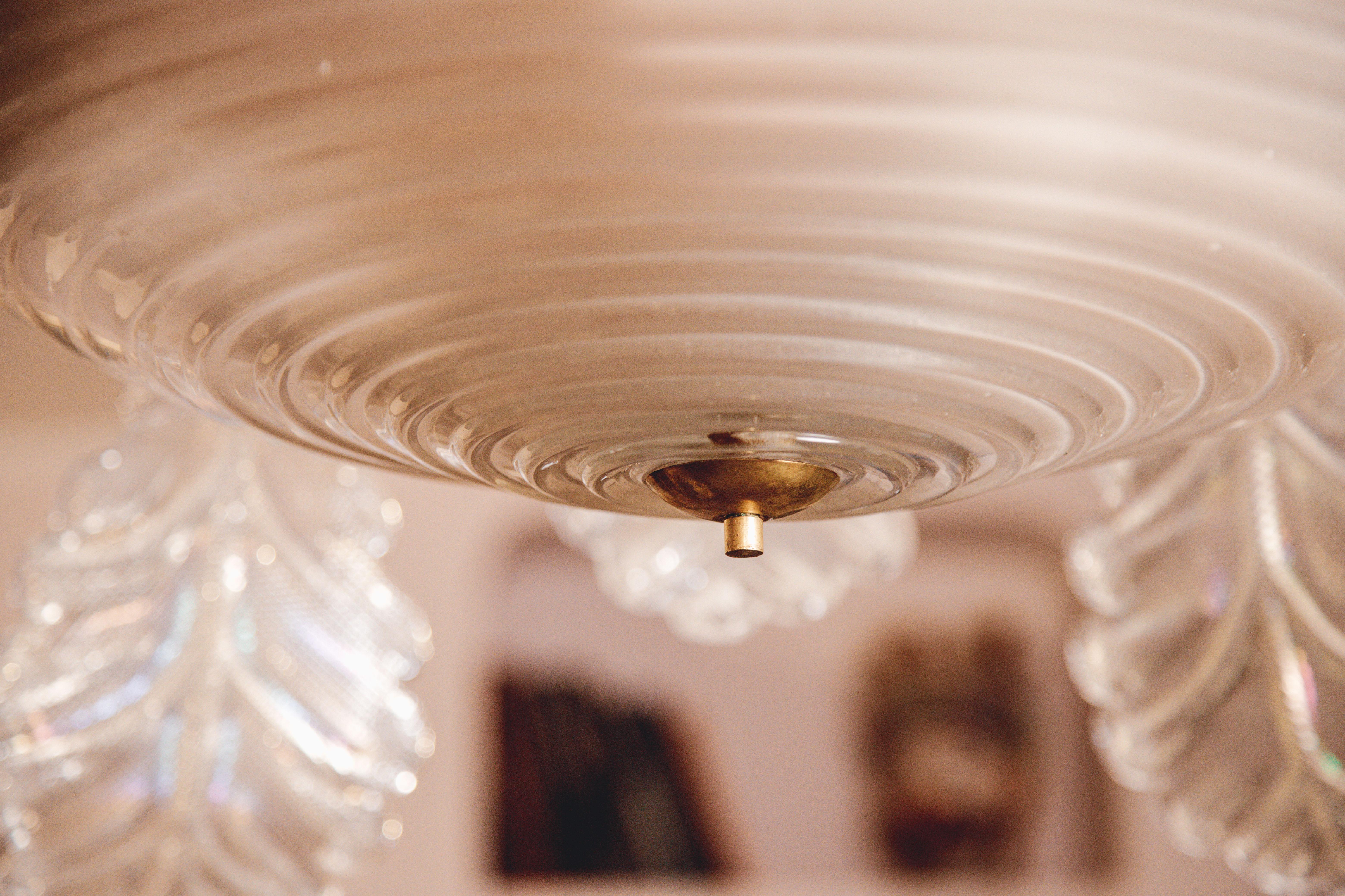 Art Decò, Barovier & Toso Chandelier, the King, Murano Glass, 1950s In Good Condition In Roma, IT