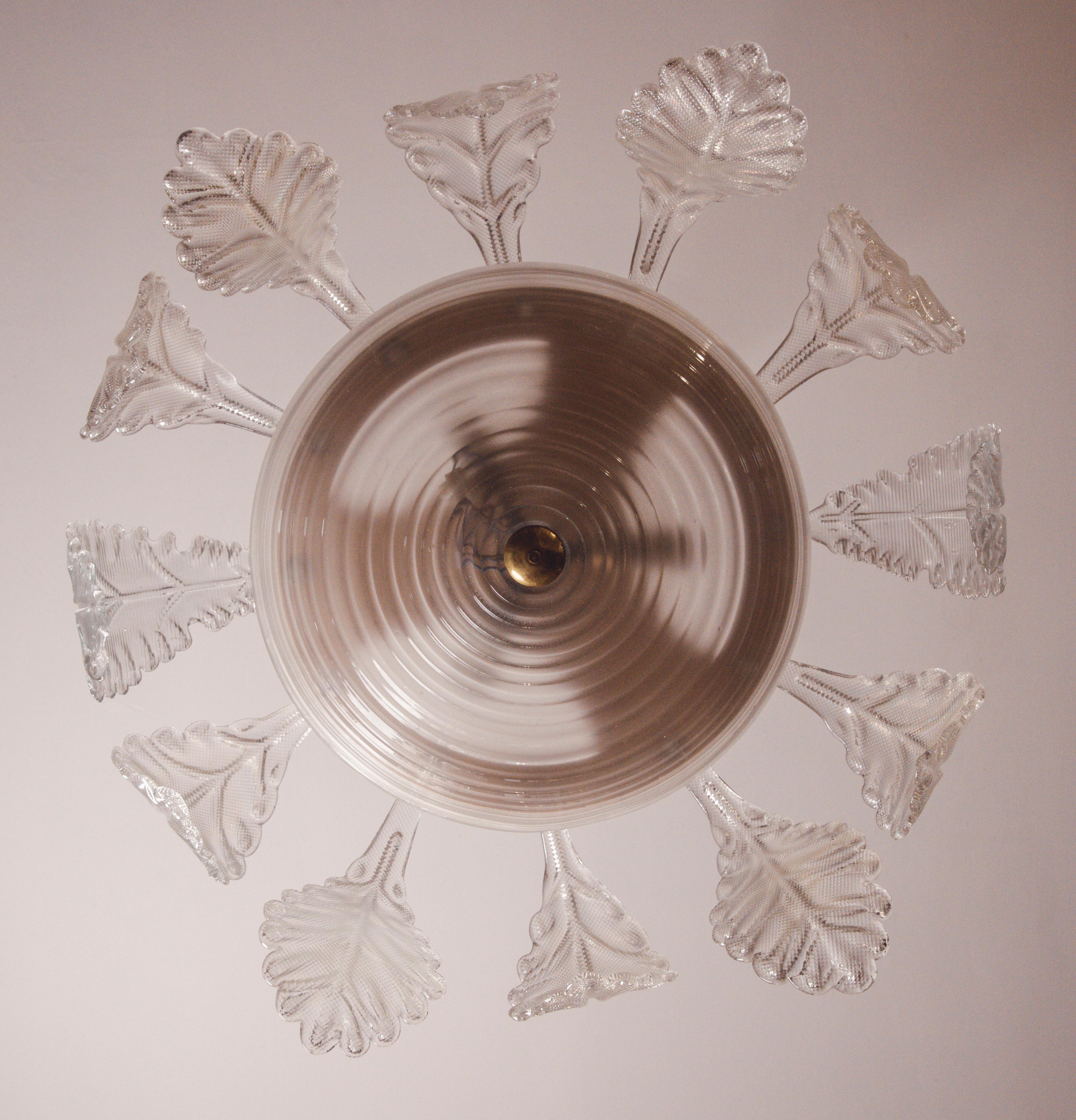 Mid-20th Century Art Decò, Barovier & Toso Chandelier, the King, Murano Glass, 1950s
