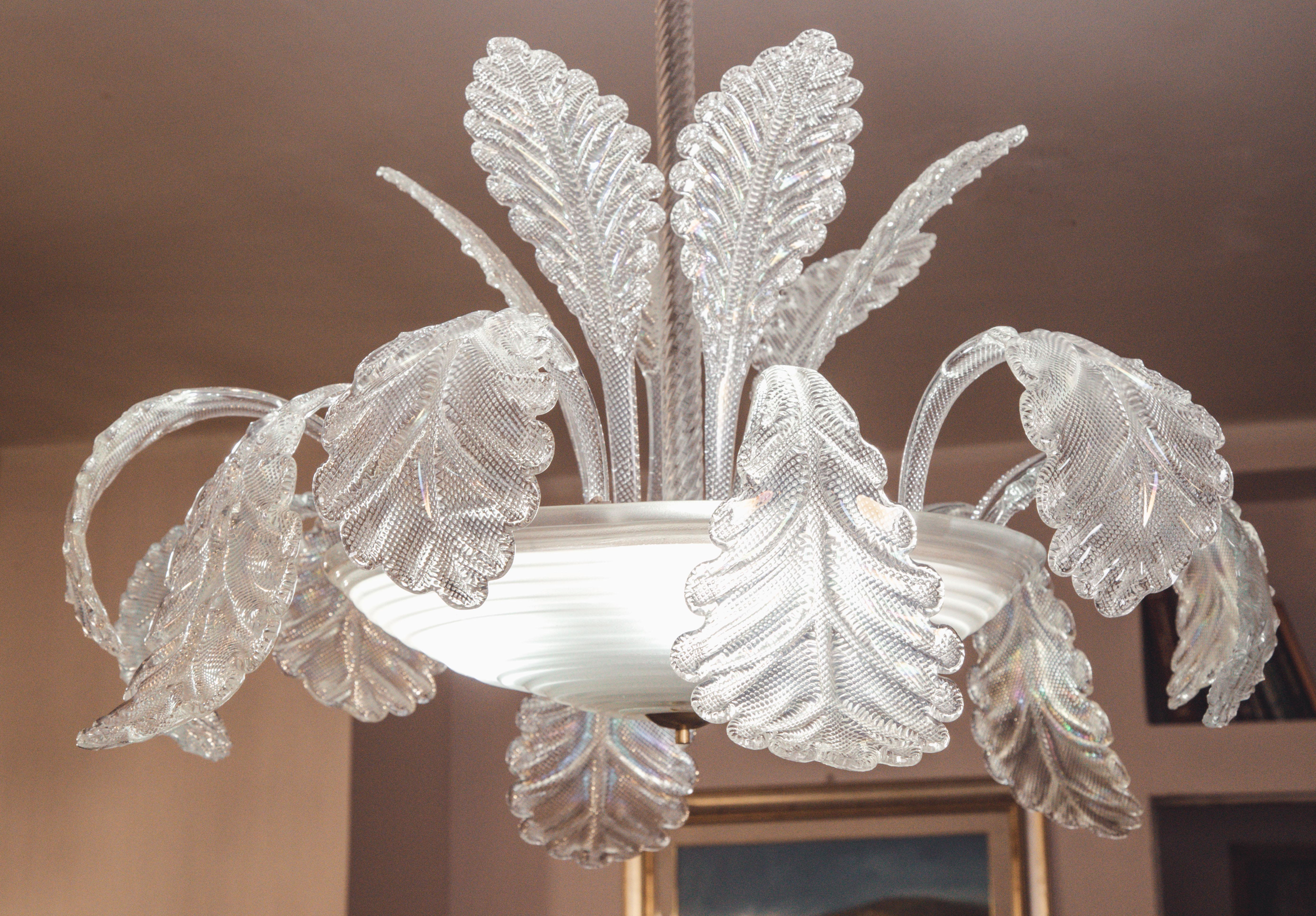 Art Decò, Barovier & Toso Chandelier, the King, Murano Glass, 1950s 1
