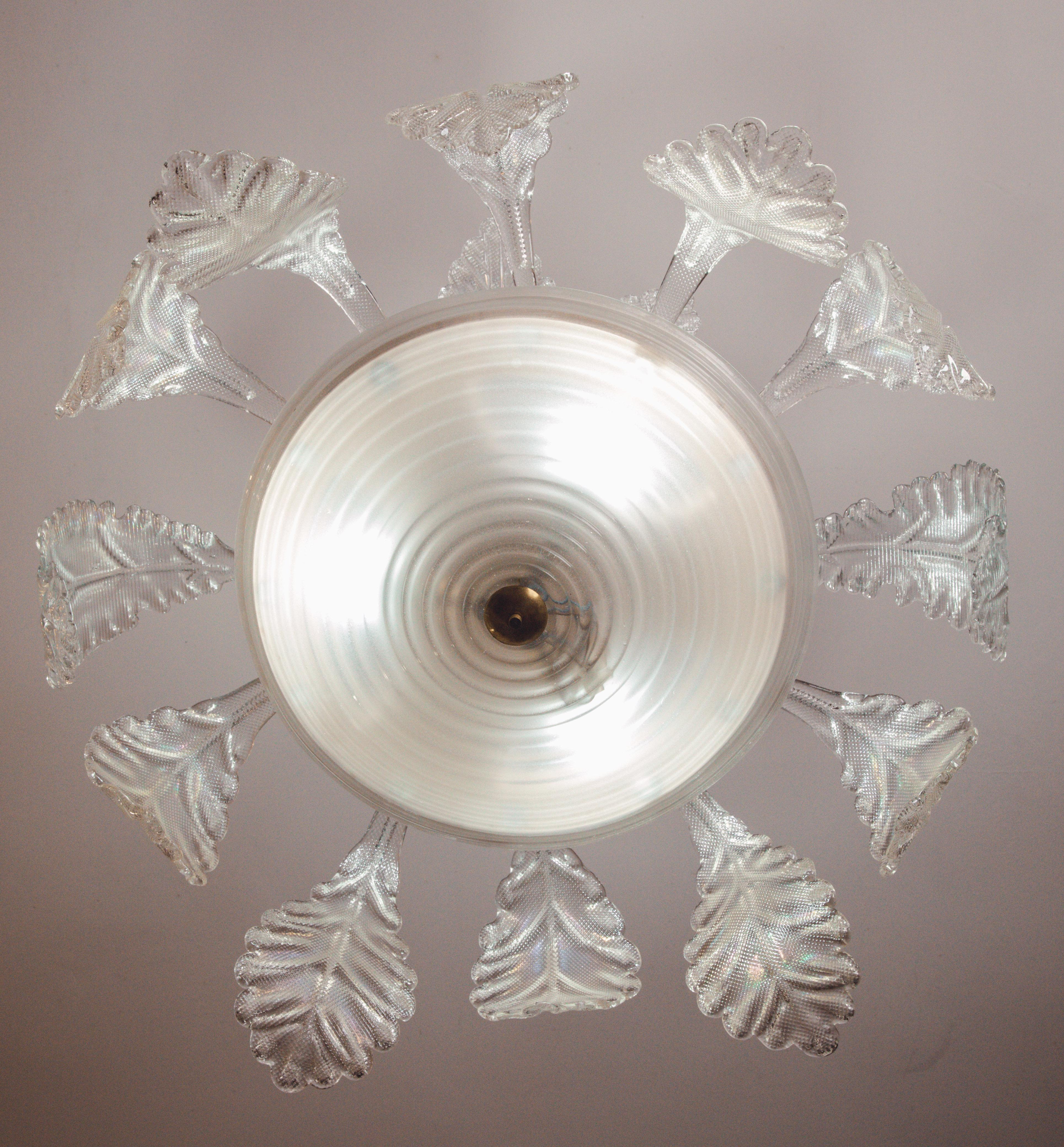 Art Decò, Barovier & Toso Chandelier, the King, Murano Glass, 1950s 3