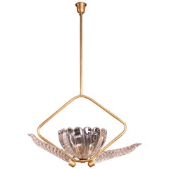 Art Deco Barovier & Toso Pendant Light Murano Glass, 1940