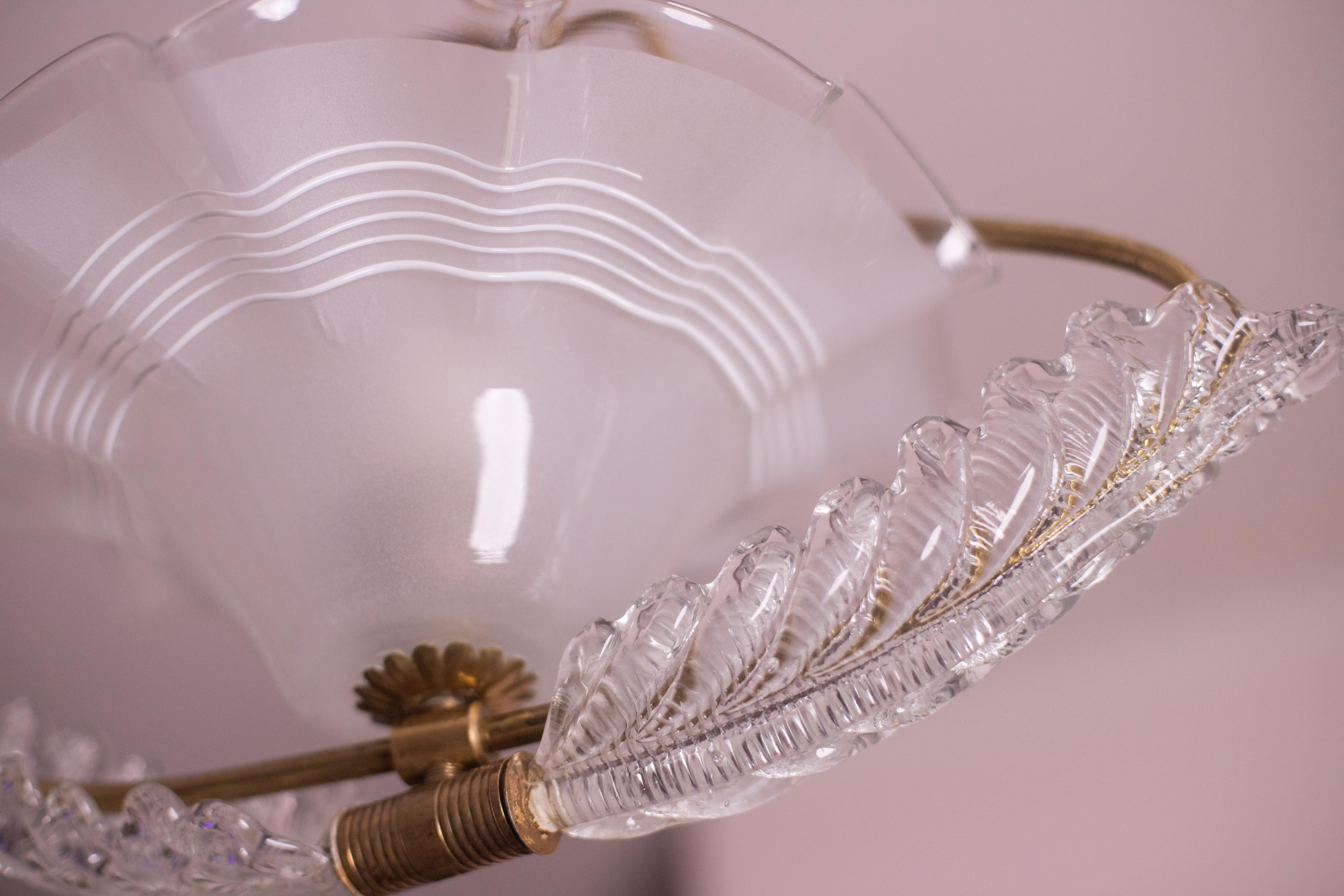 Art Decò, Barovier & Toso Pendant Light Murano Glass, 1940s For Sale 7