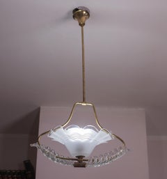 Art Decò, Barovier & Toso Suspension en verre de Murano, années 1940