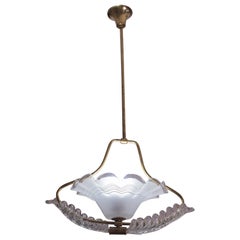 Art Decò, Barovier & Toso Luce a sospensione in vetro di Murano, anni '40