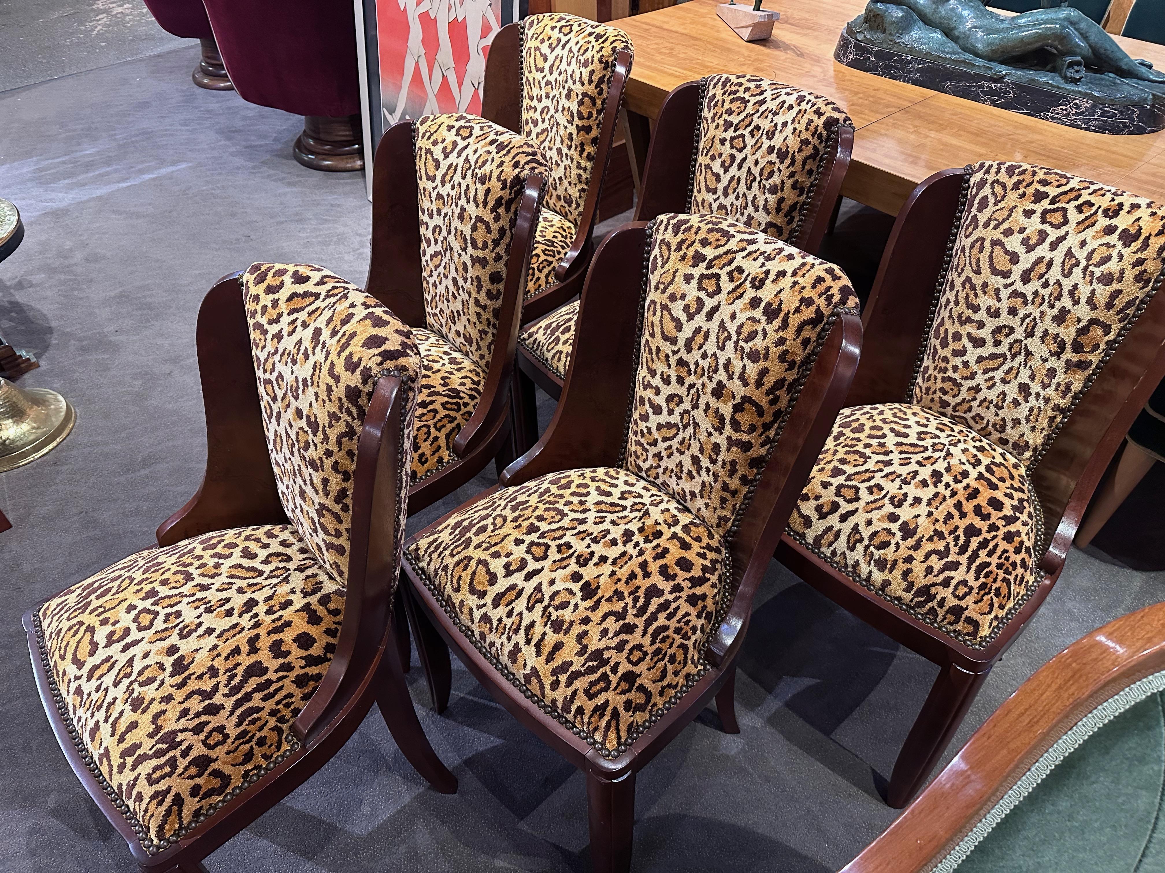 leopard dining chairs