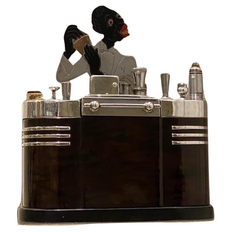 Art Deco Bartender Touch Tip Ronson Cigarette Lighter Circa 1930's 6