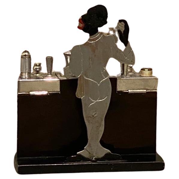 Art Deco Bartender Touch Tip Ronson Cigarette Lighter Circa 1930's 8
