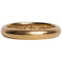 Art Deco Barthman 1918 18 Karat Yellow Gold Wedding Band