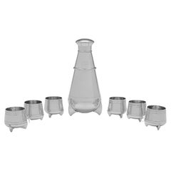 Art Deco Barware - Cocktail Shaker & 6 Cocktail Cups Designed by Oliver & Bower