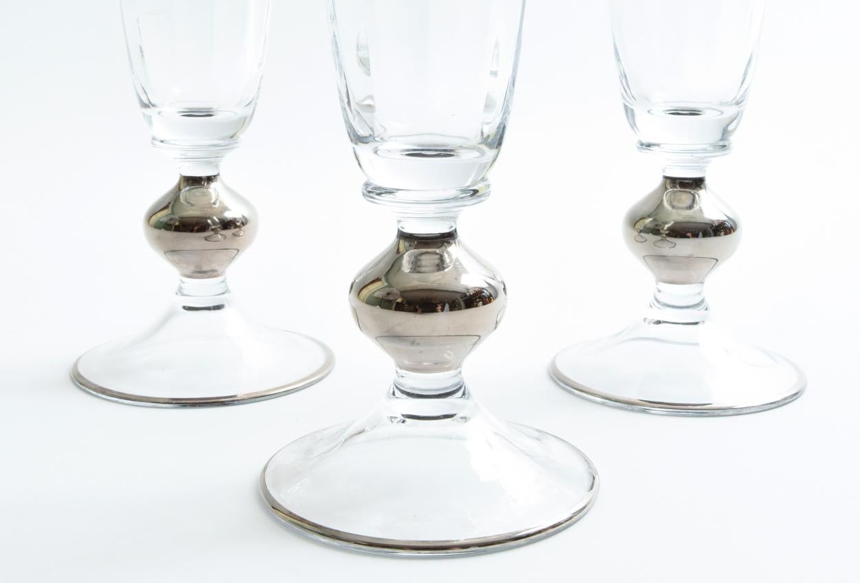 Art Deco Barware Crystal Flute Service / 8 People 2